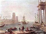Port Scene with the Departure of Ulysses from the Land of the Feaci by Claude Lorrain
